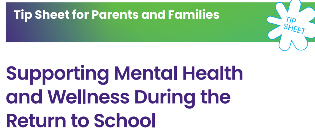 Supporting Mental Health & Wellness During Return to School